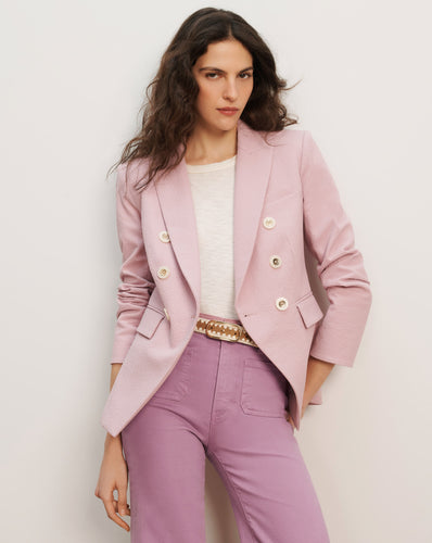 Veronica Beard Miller Seersucker Dickey Jacket - Pale Orchid Haze