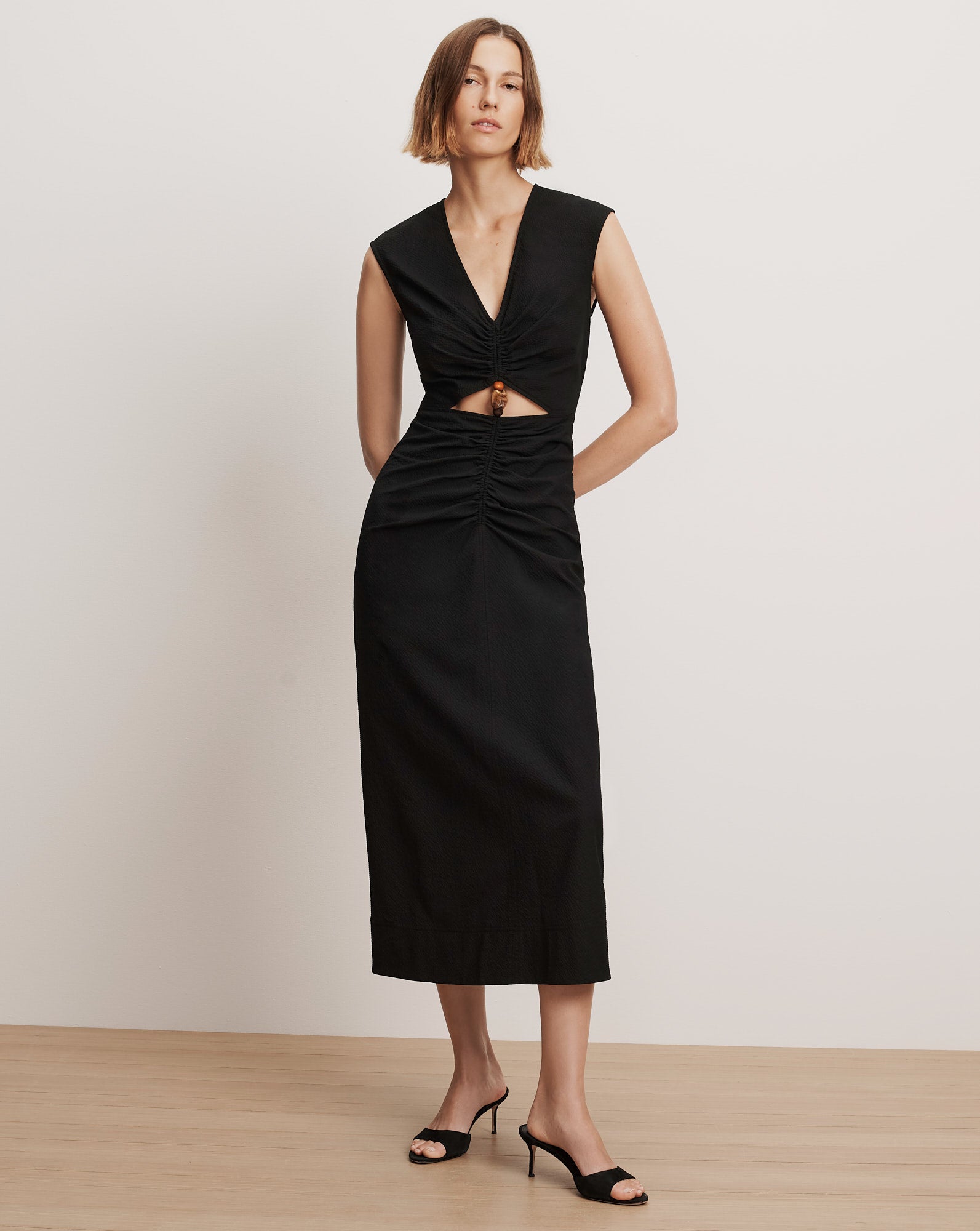 Veronica Beard Marisabel Cutout Midi Dress | Black