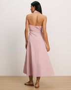 Veronica Beard Mackey Seersucker Halter Midi Dress - Pale Orchid Haze