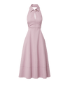 Veronica Beard Mackey Seersucker Halter Midi Dress - Pale Orchid Haze