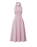 Veronica Beard Mackey Seersucker Halter Midi Dress - Pale Orchid Haze