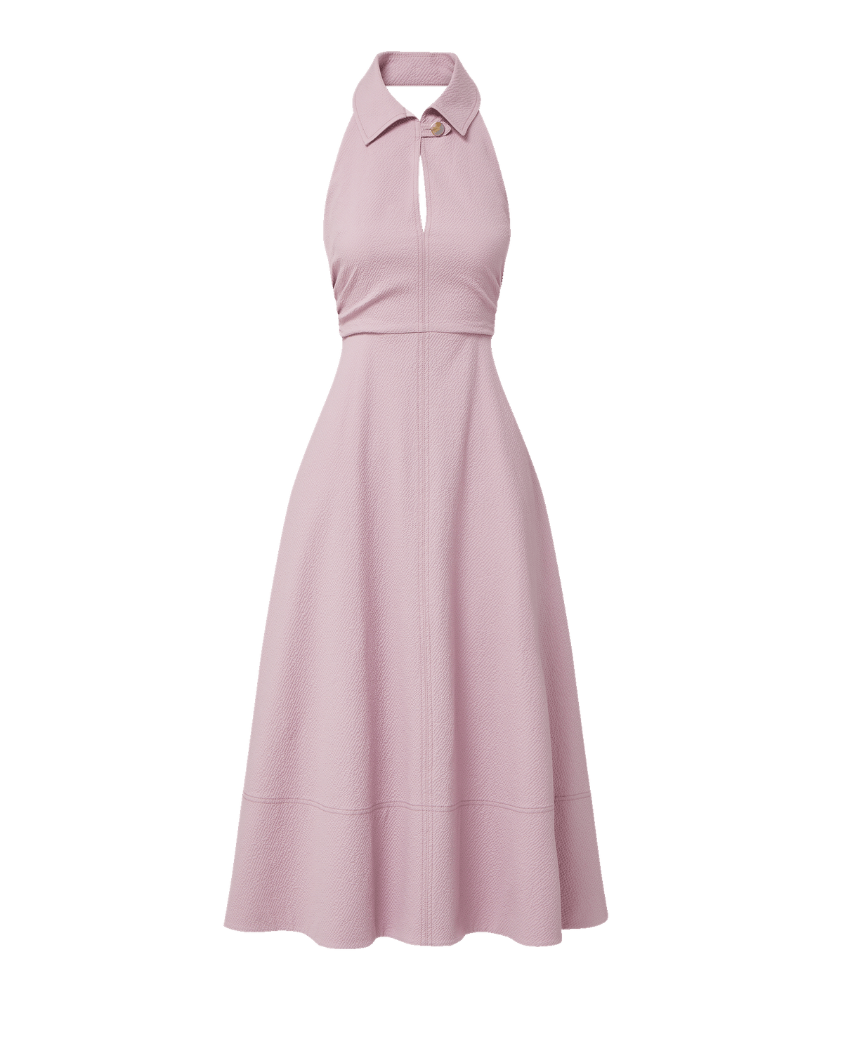 Mackey Seersucker Halter Midi Dress in Light Purple | Veronica Beard