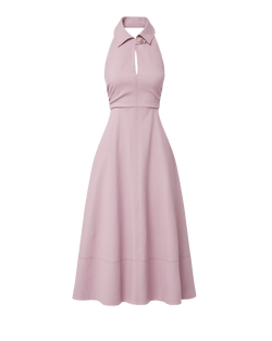 Veronica Beard Mackey Seersucker Halter Midi Dress - Pale Orchid Haze