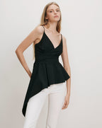 Veronica Beard Solange Wrap Top - Black