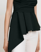 Veronica Beard Solange Wrap Top - Black