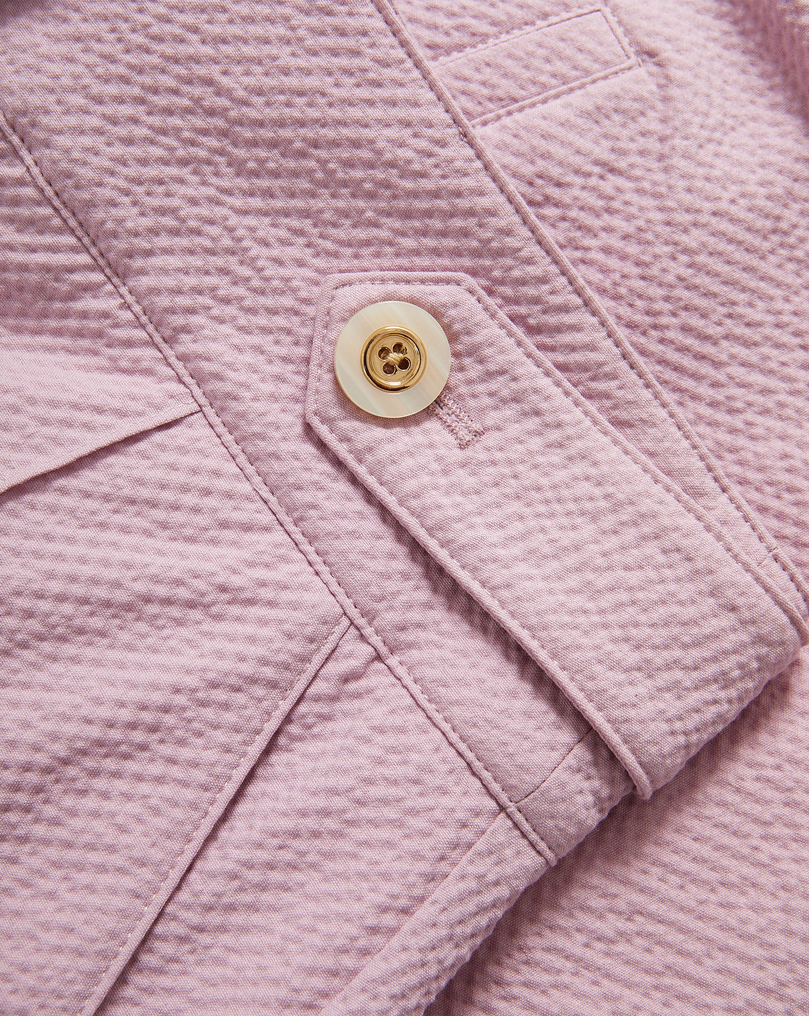Veronica Beard Pink seersucker jacket with a cream button and
