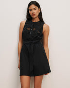 Veronica Beard Haleem Eyelet Mini Dress - Black