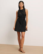 Veronica Beard Haleem Eyelet Mini Dress - Black