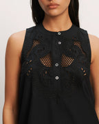 Veronica Beard Haleem Eyelet Mini Dress - Black