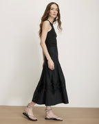 Veronica Beard Fynnley Embroidered Midi Skirt - Black