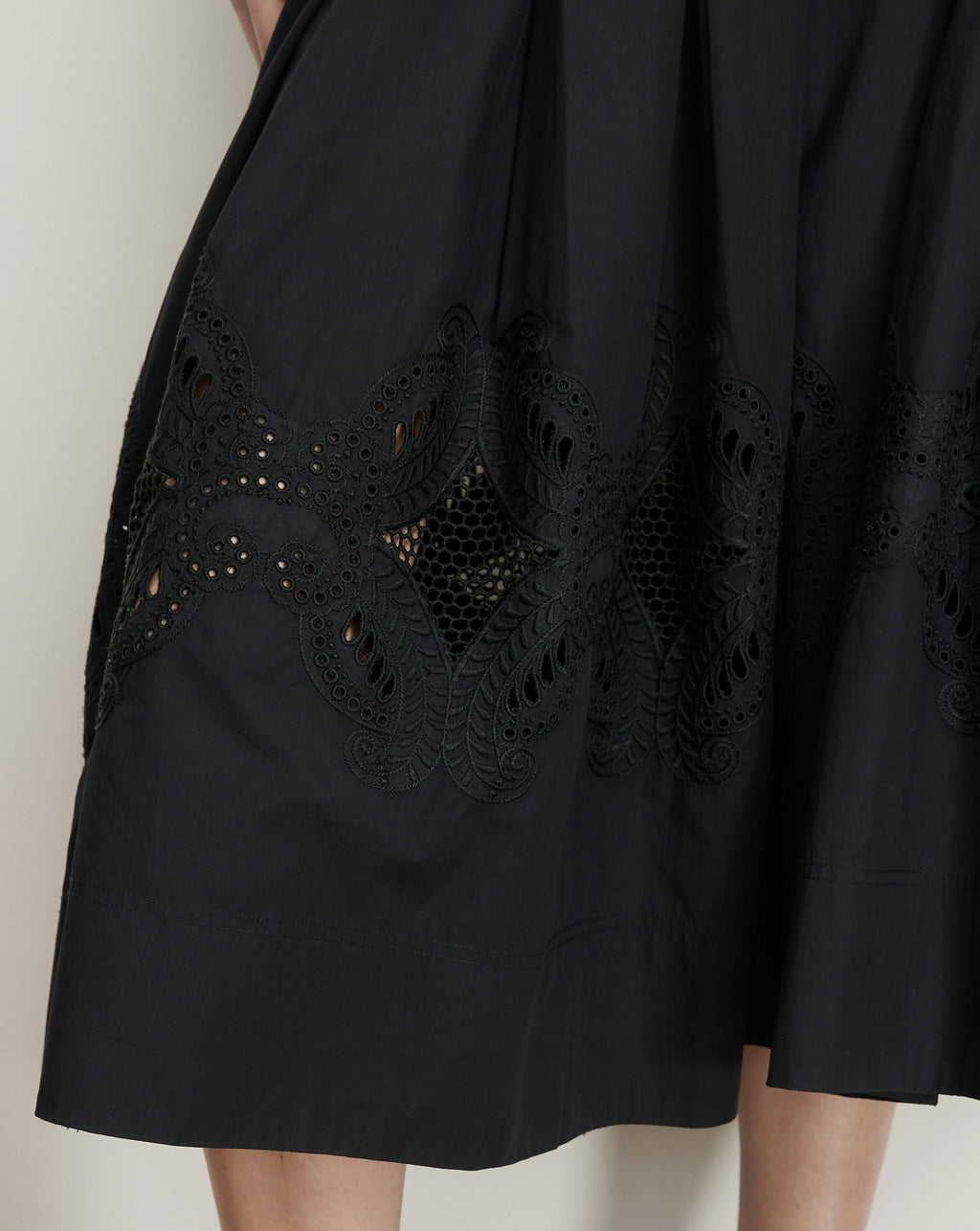 Veronica Beard Fynnley Embroidered Midi Skirt - Black