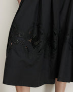 Veronica Beard Fynnley Embroidered Midi Skirt - Black