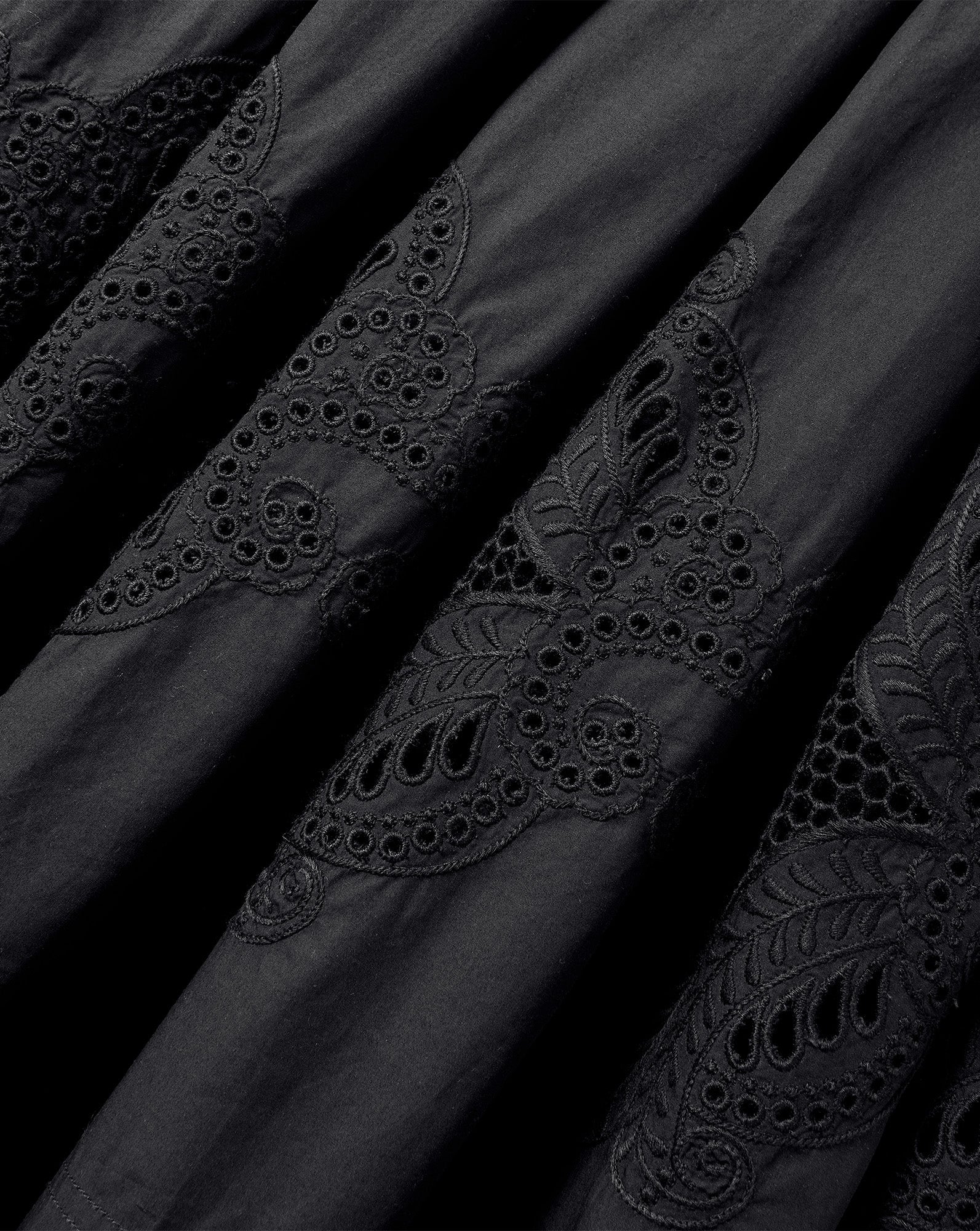 Veronica Beard Fynnley Embroidered Midi Skirt - Black
