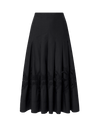 Veronica Beard Fynnley Embroidered Midi Skirt - Black