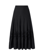 Veronica Beard Fynnley Embroidered Midi Skirt - Black
