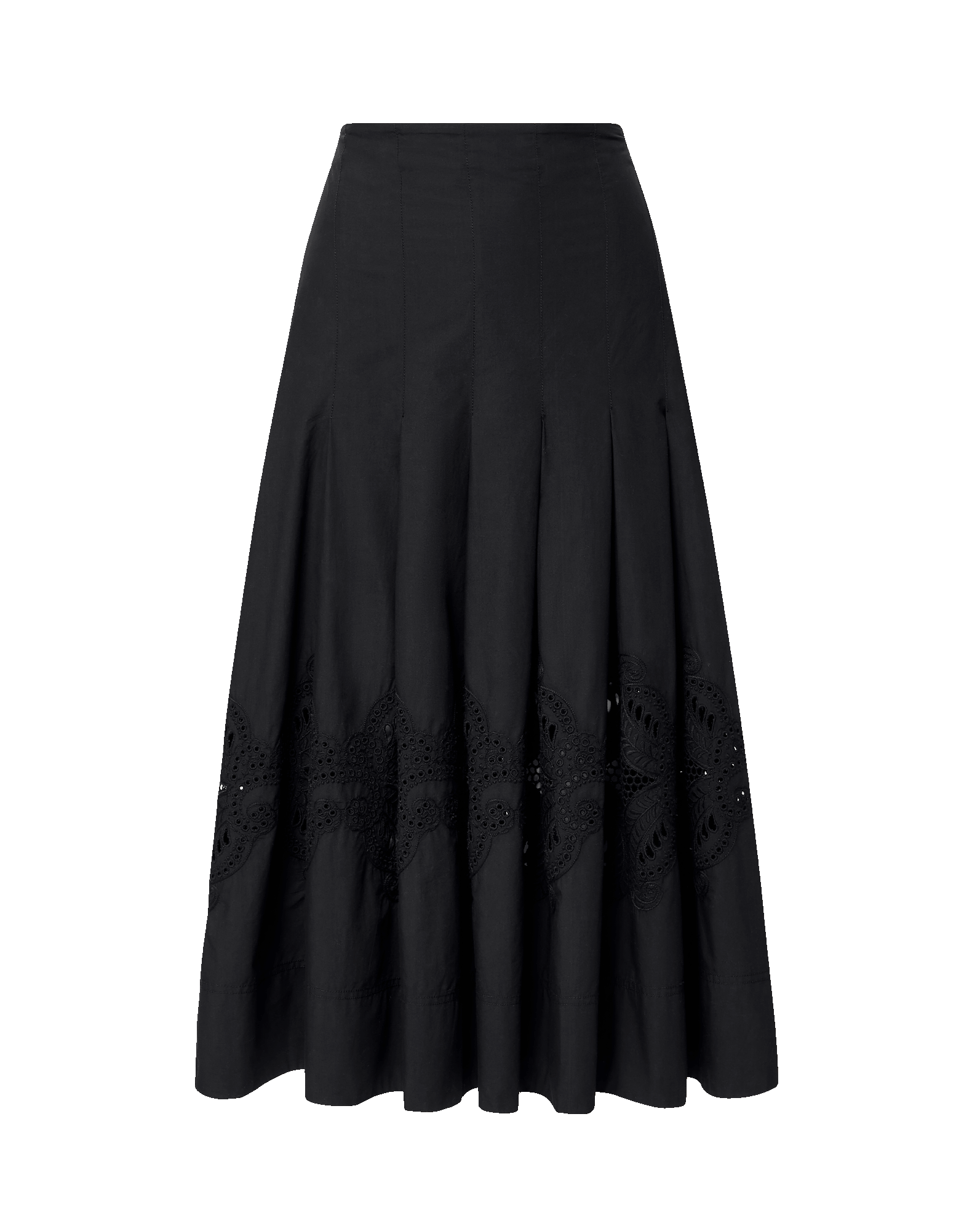 Veronica Beard Fynnley Embroidered Midi Skirt - Black