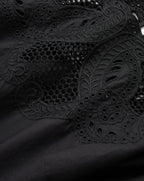 Veronica Beard Errol Embroidered Top - Black