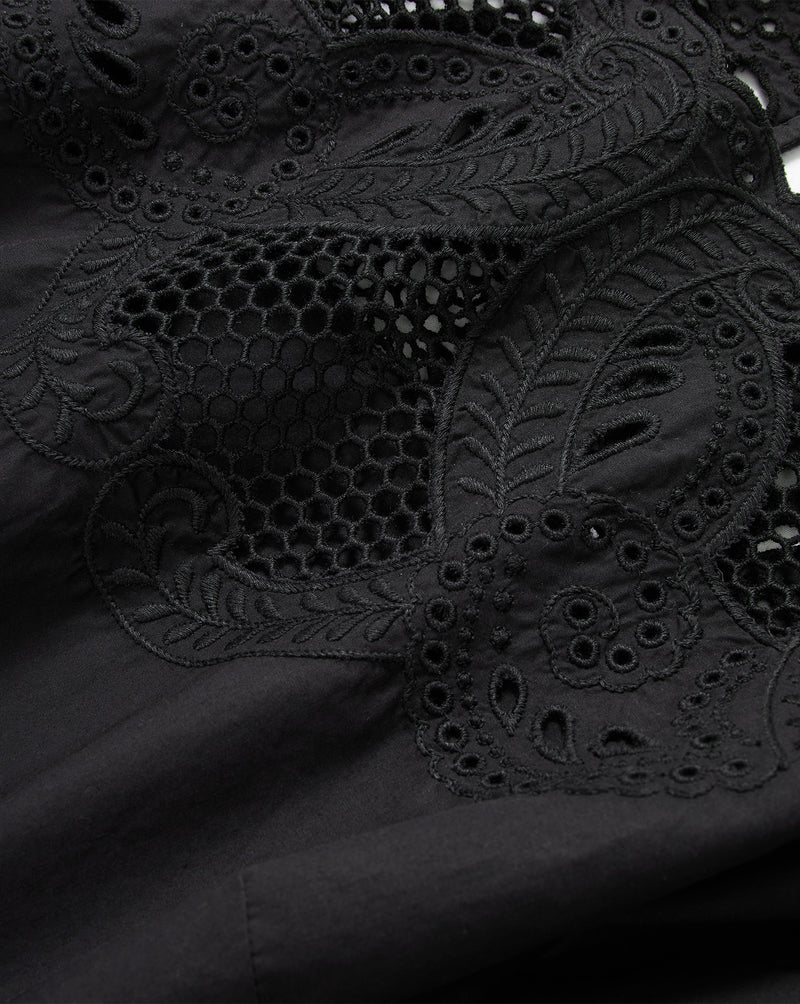 Veronica Beard Errol Embroidered Top - Black