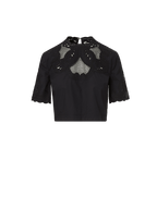 Veronica Beard Errol Embroidered Top - Black
