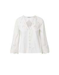 Veronica Beard Suniva Embroidered Shirt - White