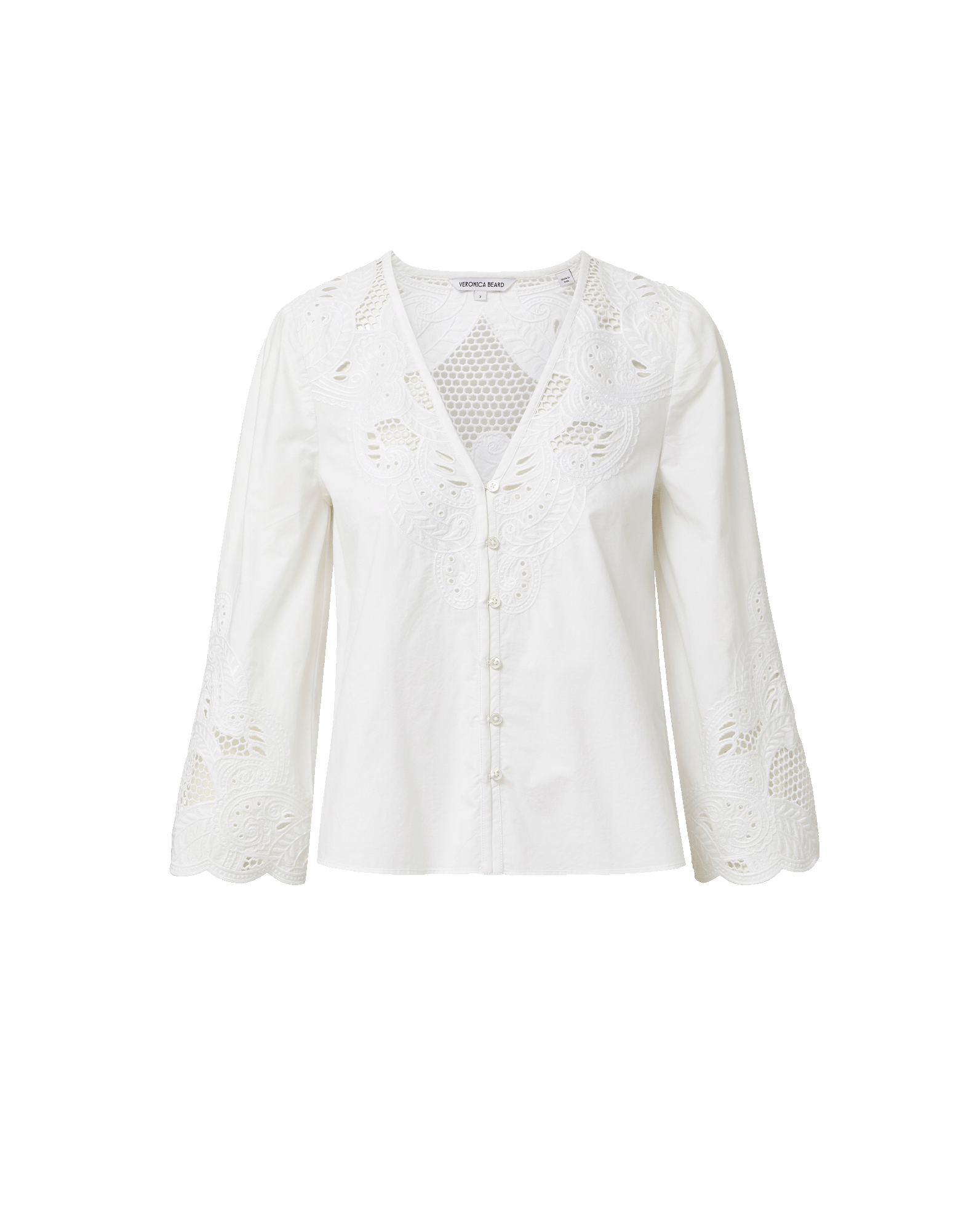 Veronica Beard Suniva Embroidered Shirt - White