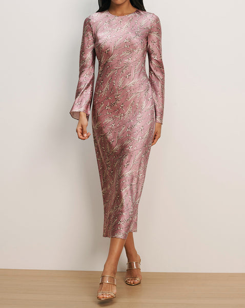 Veronica Beard Gemma Silk-Blend Midi Dress | Orchid Haze Multi