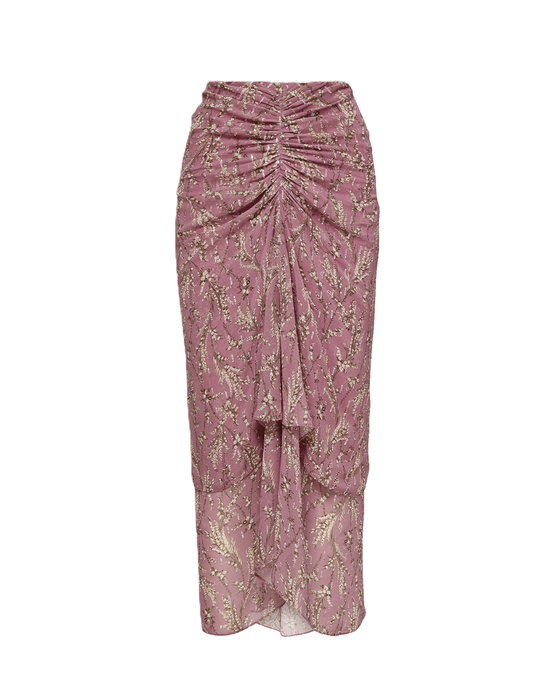 Veronica Beard Sira Floral Midi Skirt - Orchid Haze Multi