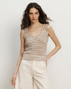 Veronica Beard Selwyn Knit Tank Top - Beige Multi