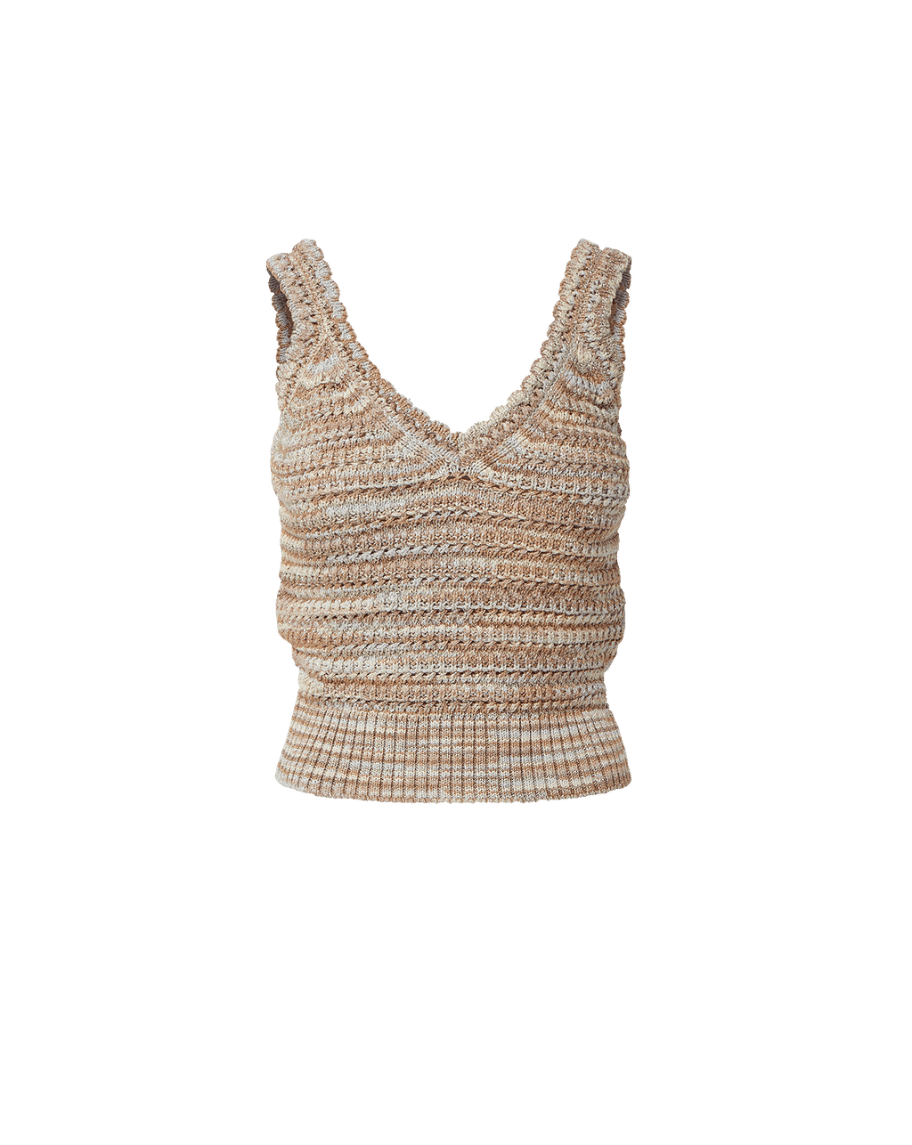 Veronica Beard Selwyn Knit Tank Top - Beige Multi