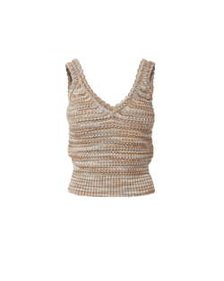 Veronica Beard Selwyn Knit Tank Top - Beige Multi