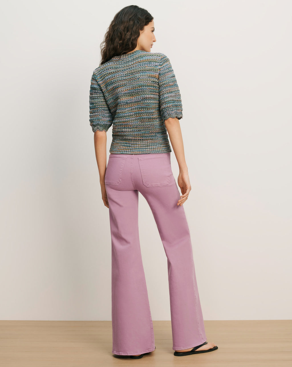 Veronica Beard Merivale Half-Sleeve Sweater - Stone Army Multi