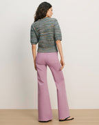 Veronica Beard Merivale Half-Sleeve Sweater - Stone Army Multi