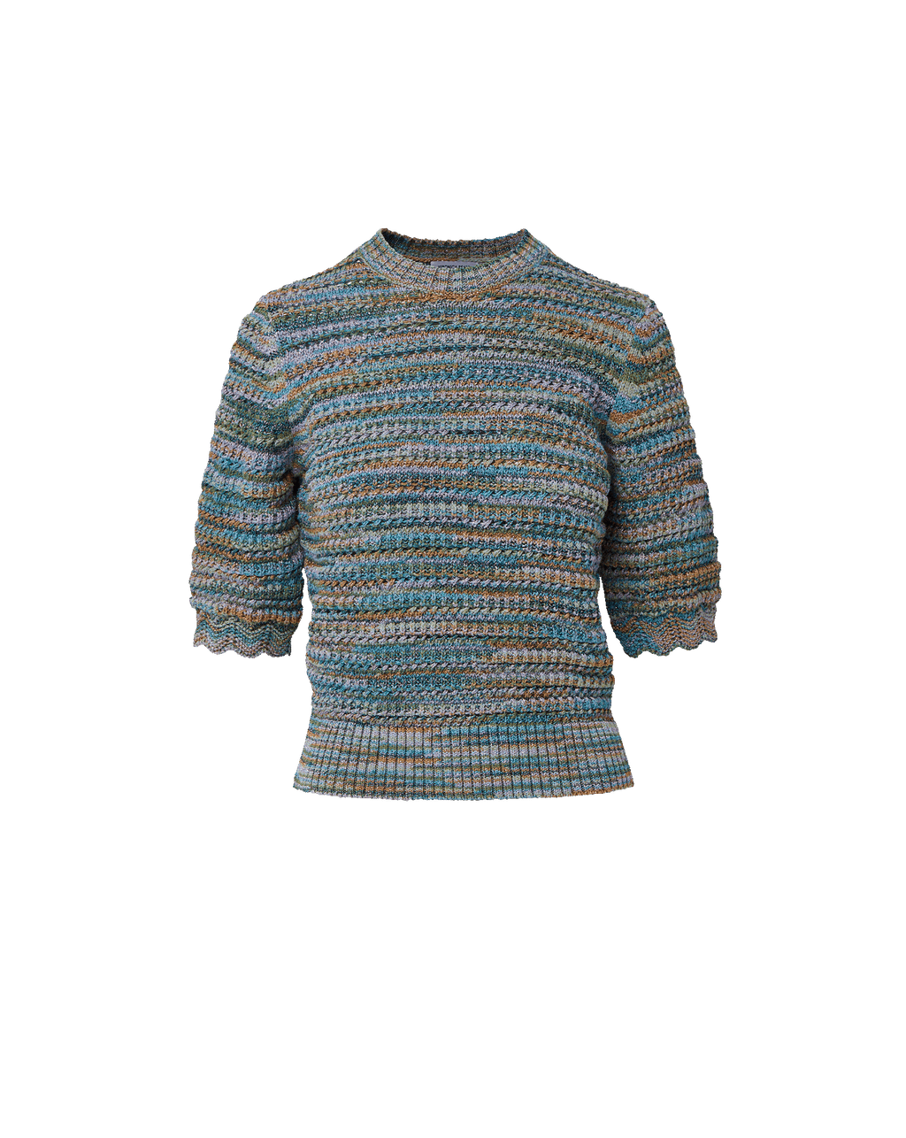 Veronica Beard Merivale Half-Sleeve Sweater - Stone Army Multi