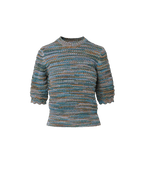 Veronica Beard Merivale Half-Sleeve Sweater - Stone Army Multi
