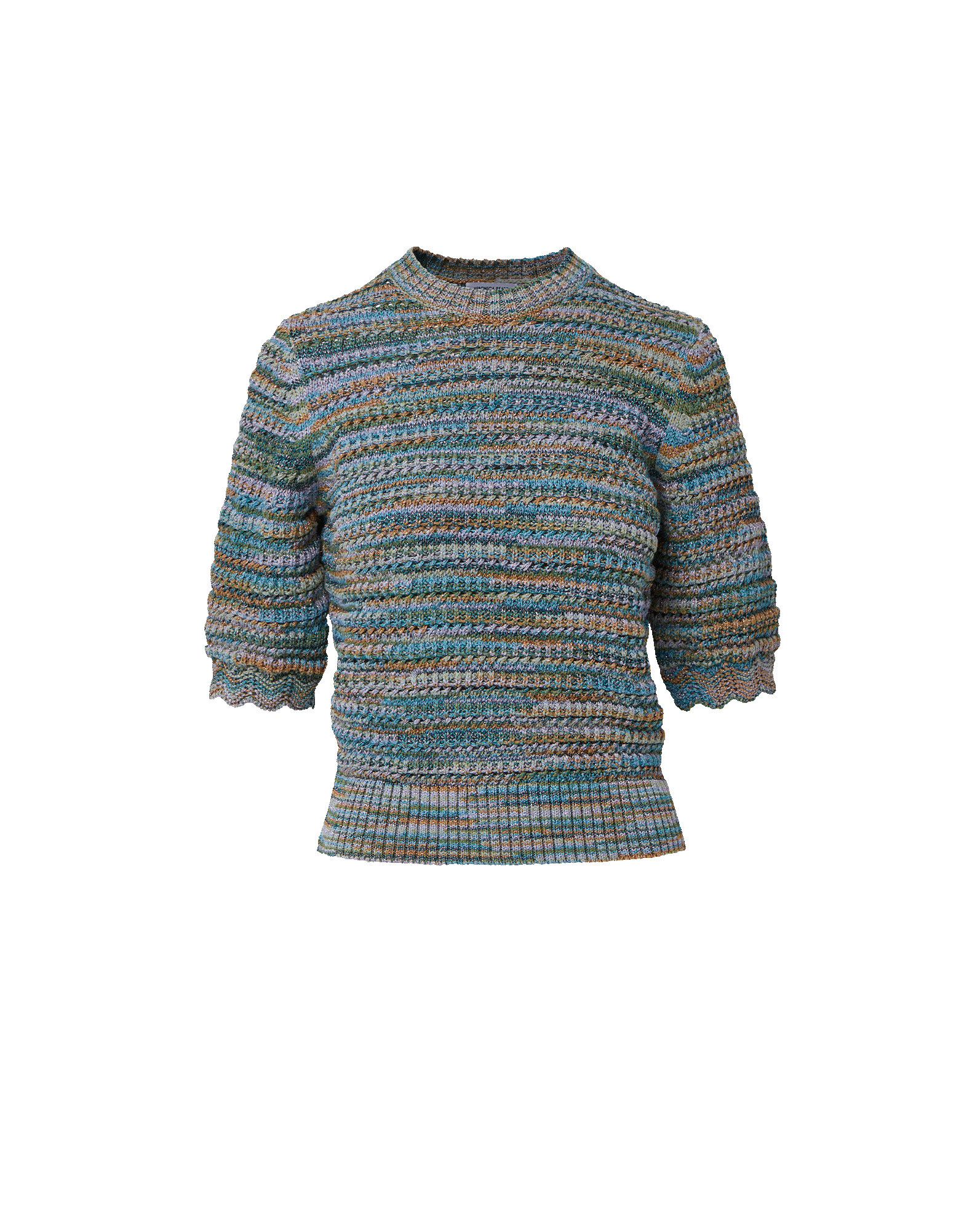Merivale Half-Sleeve Sweater in Blue Multi | Veronica Beard