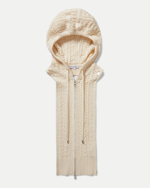 Wickham Knit Hoodie Dickey in Ecru | Veronica Beard