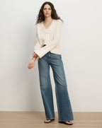Veronica Beard Deveraux Pointelle Sweater - Ecru