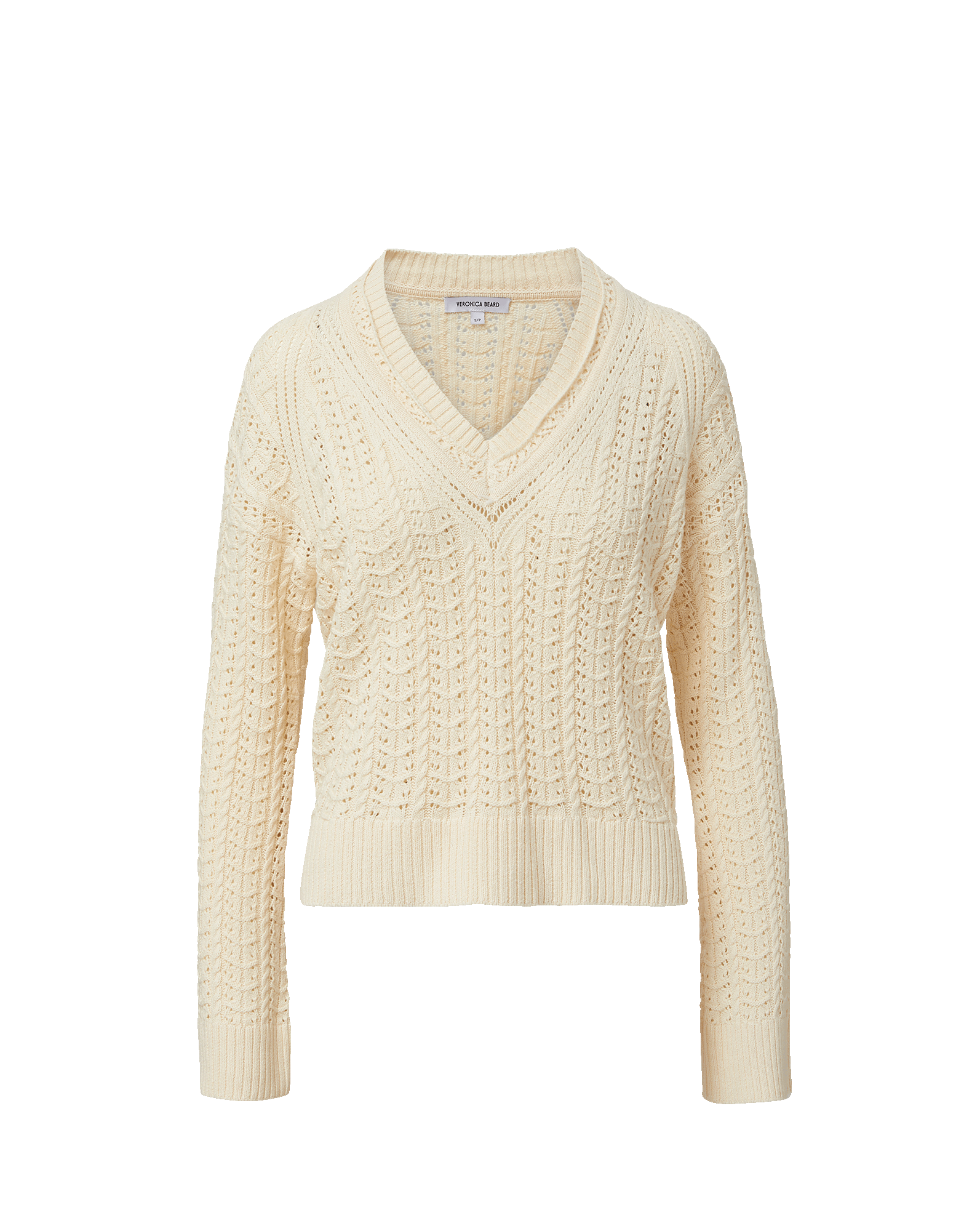 Veronica Beard Deveraux Pointelle Sweater - Ecru