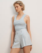 Veronica Beard Sandra Knit Tank Top - River Mist