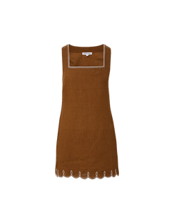 Veronica Beard Shanice Linen Mini Dress - Deep Ochre