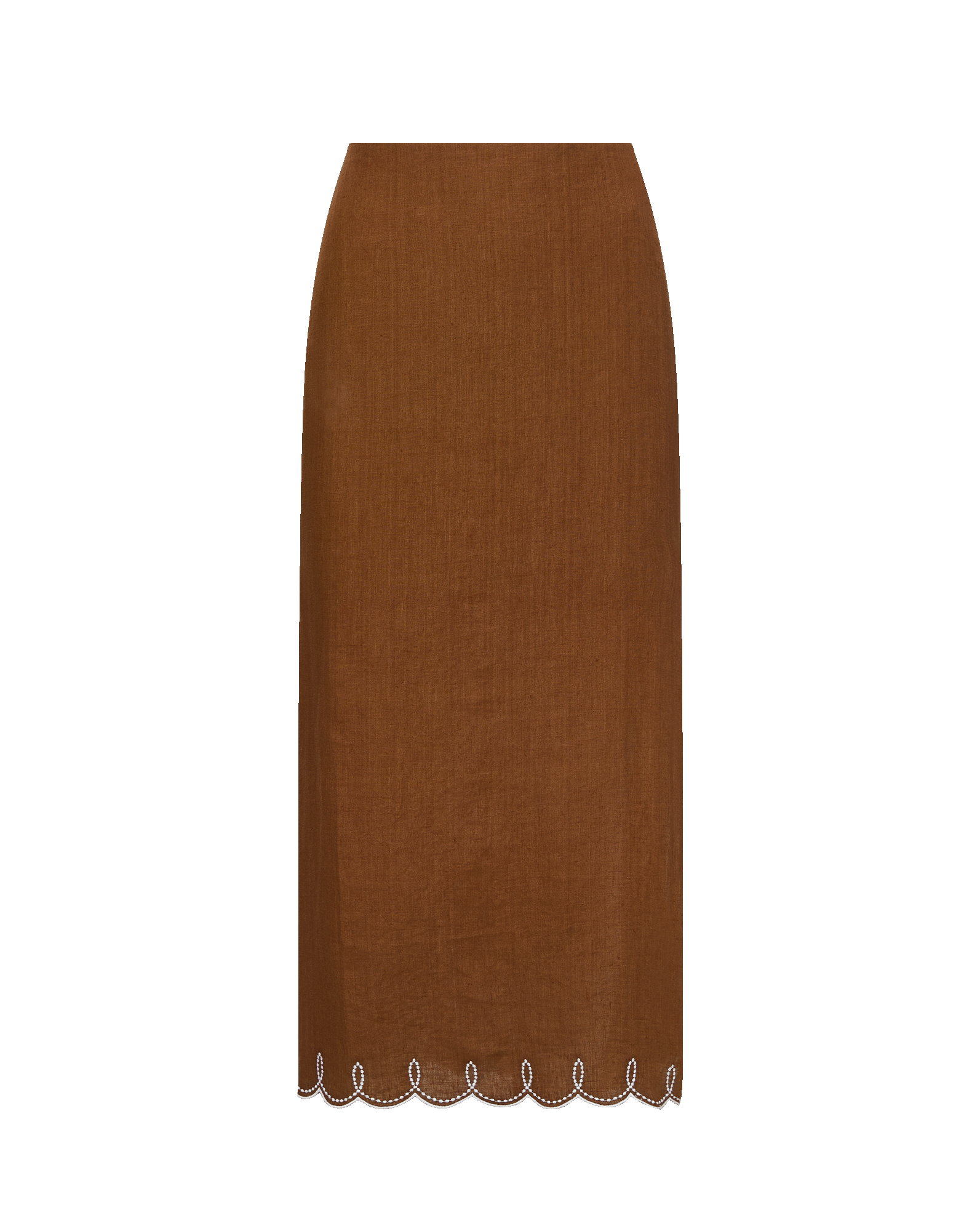 Veronica Beard Malou Linen Midi Skirt - Deep Ochre