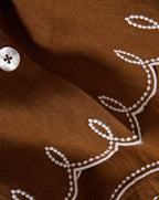 Veronica Beard Kessan Linen Top - Deep Ochre