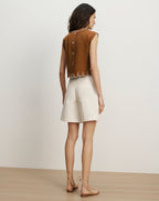 Veronica Beard Kessan Linen Top - Deep Ochre