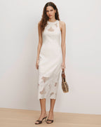 Veronica Beard Upten Eyelet Midi Dress - Dove White