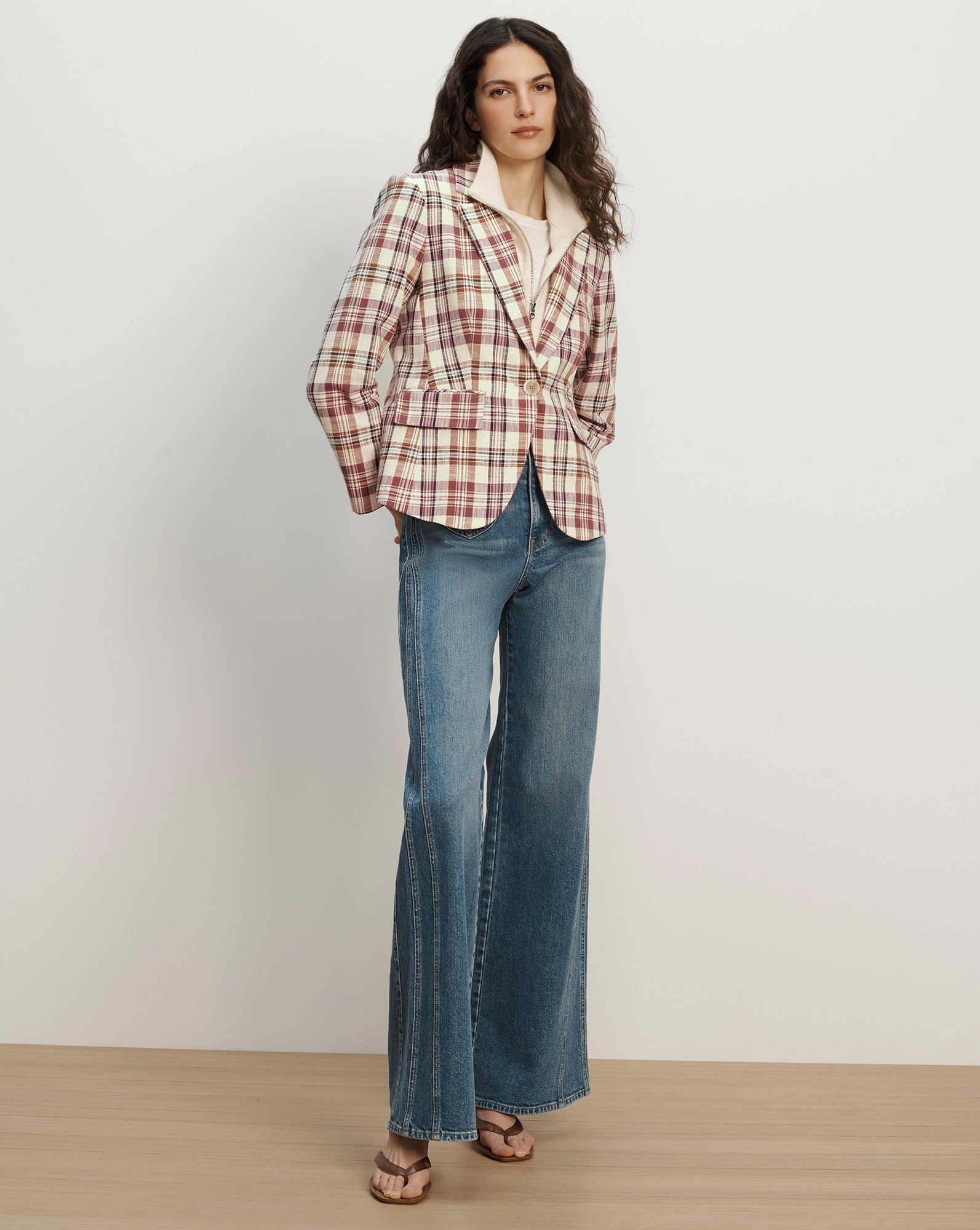 Veronica Beard Tyra Plaid Dickey Jacket - Orchid Haze Multi