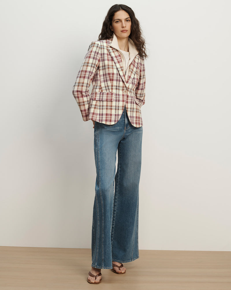 Veronica Beard Tyra Plaid Dickey Jacket - Orchid Haze Multi