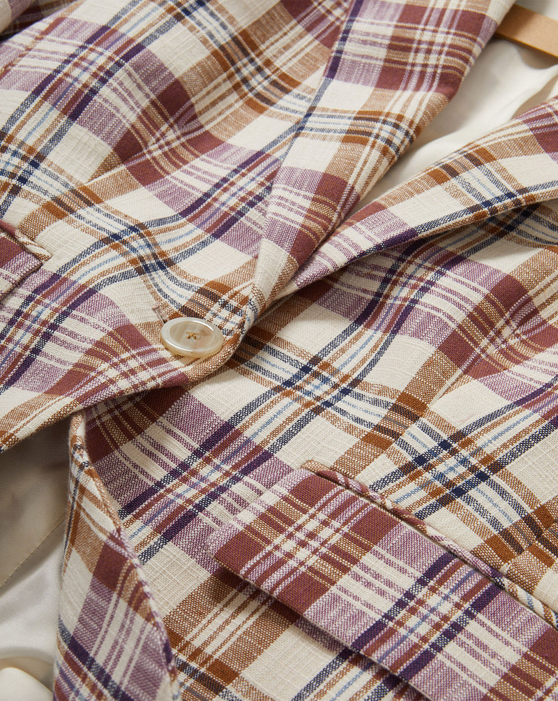 Veronica Beard Tyra Plaid Dickey Jacket - Orchid Haze Multi