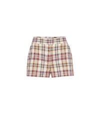 Veronica Beard Allen Linen Eyelet Short - Deep Ochre Multi