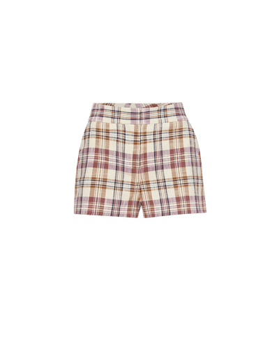 Veronica Beard Allen Linen Eyelet Short - Deep Ochre Multi