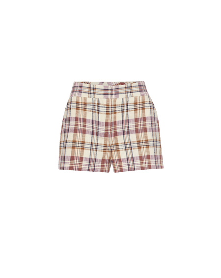 Veronica Beard Allen Plaid Short - Orchid Haze Multi